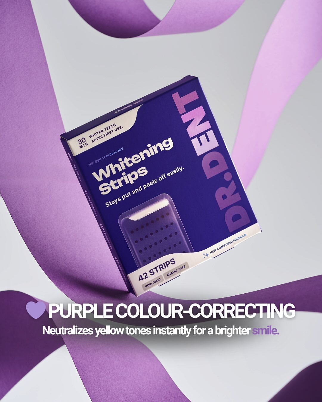 Dr Dent Purple Whitening Strips Box